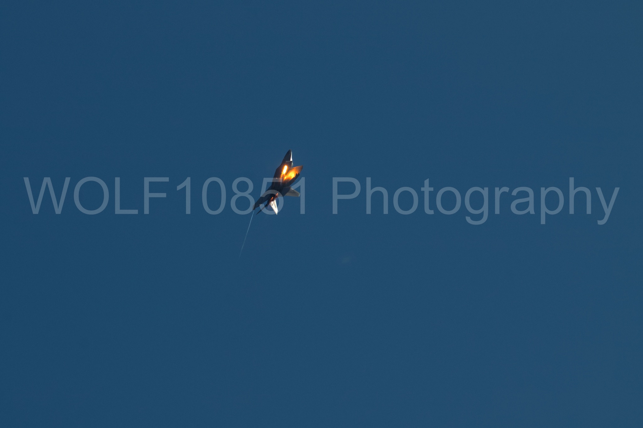 Aviation photography by WOLF10851 featuring F-22 Raptor, Raptor Demo Team, Wings Over Solano 2024, Flares.