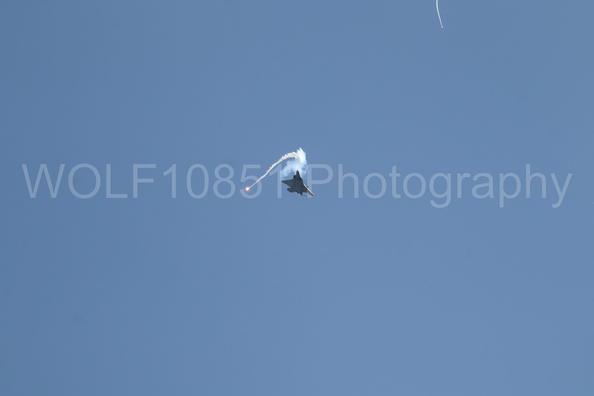 Aviation photography by WOLF10851 featuring F-22 Raptor, Raptor Demo Team, Wings Over Solano 2024, Flares.
