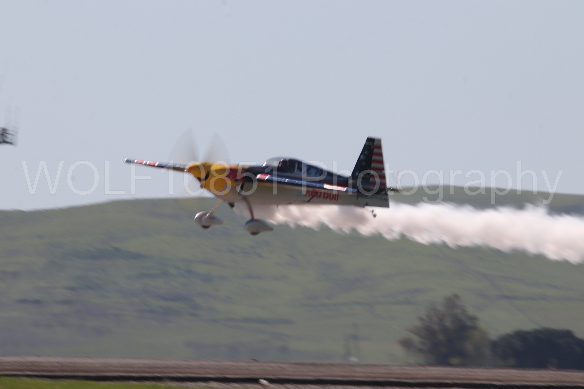 Aviation photography by WOLF10851 featuring Edge 540, Wings Over Solano 2024, Kirby Chambliss, Red Bull.