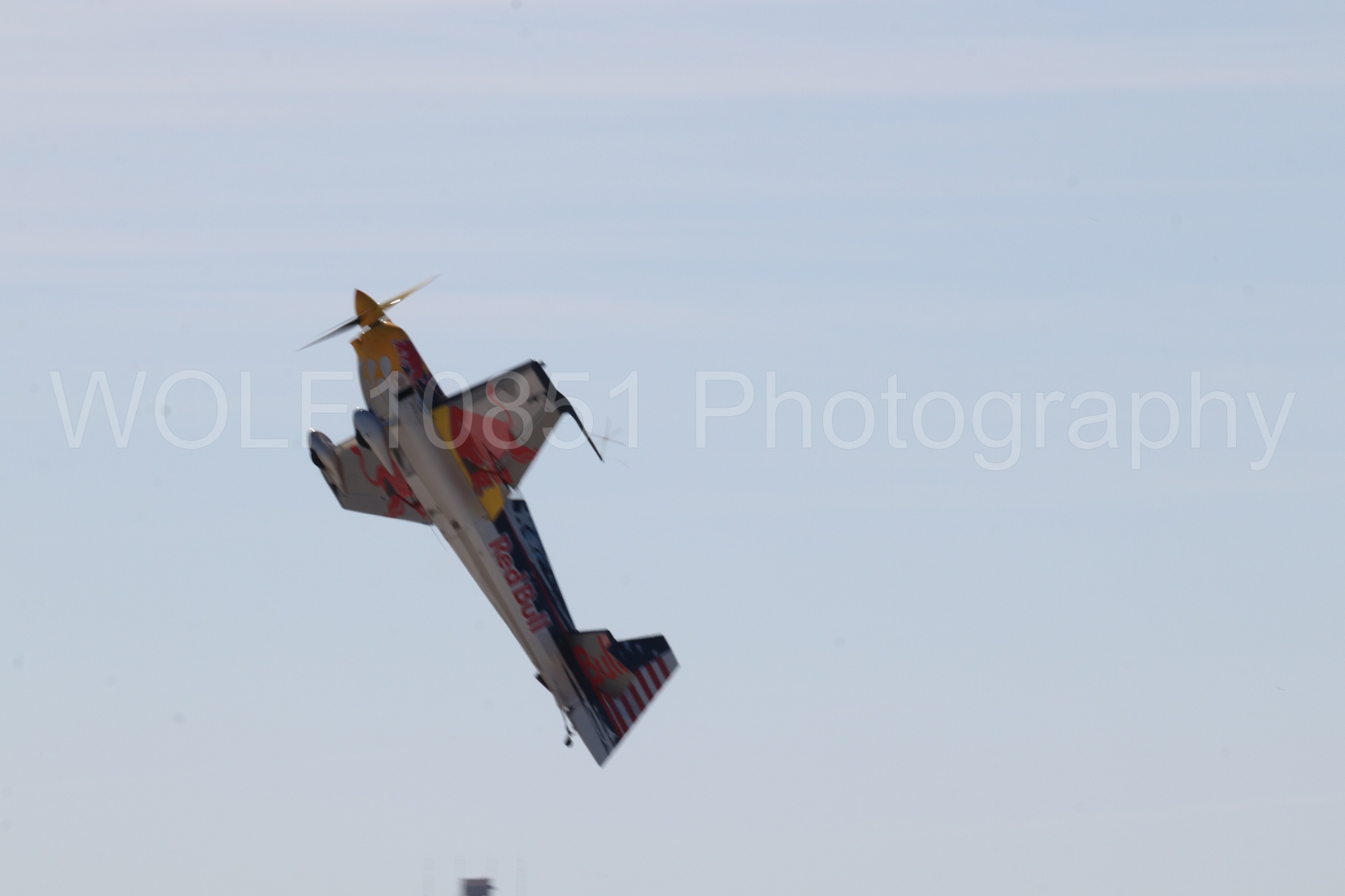 Aviation photography by WOLF10851 featuring Edge 540, Wings Over Solano 2024, Kirby Chambliss, Red Bull.