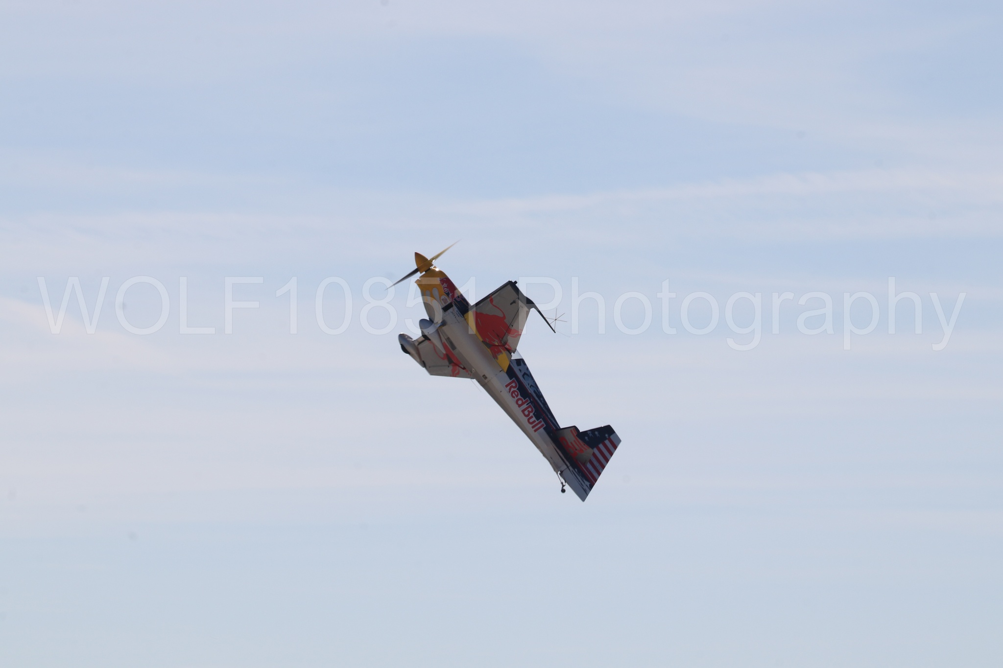 Aviation photography by WOLF10851 featuring Edge 540, Wings Over Solano 2024, Kirby Chambliss, Red Bull.