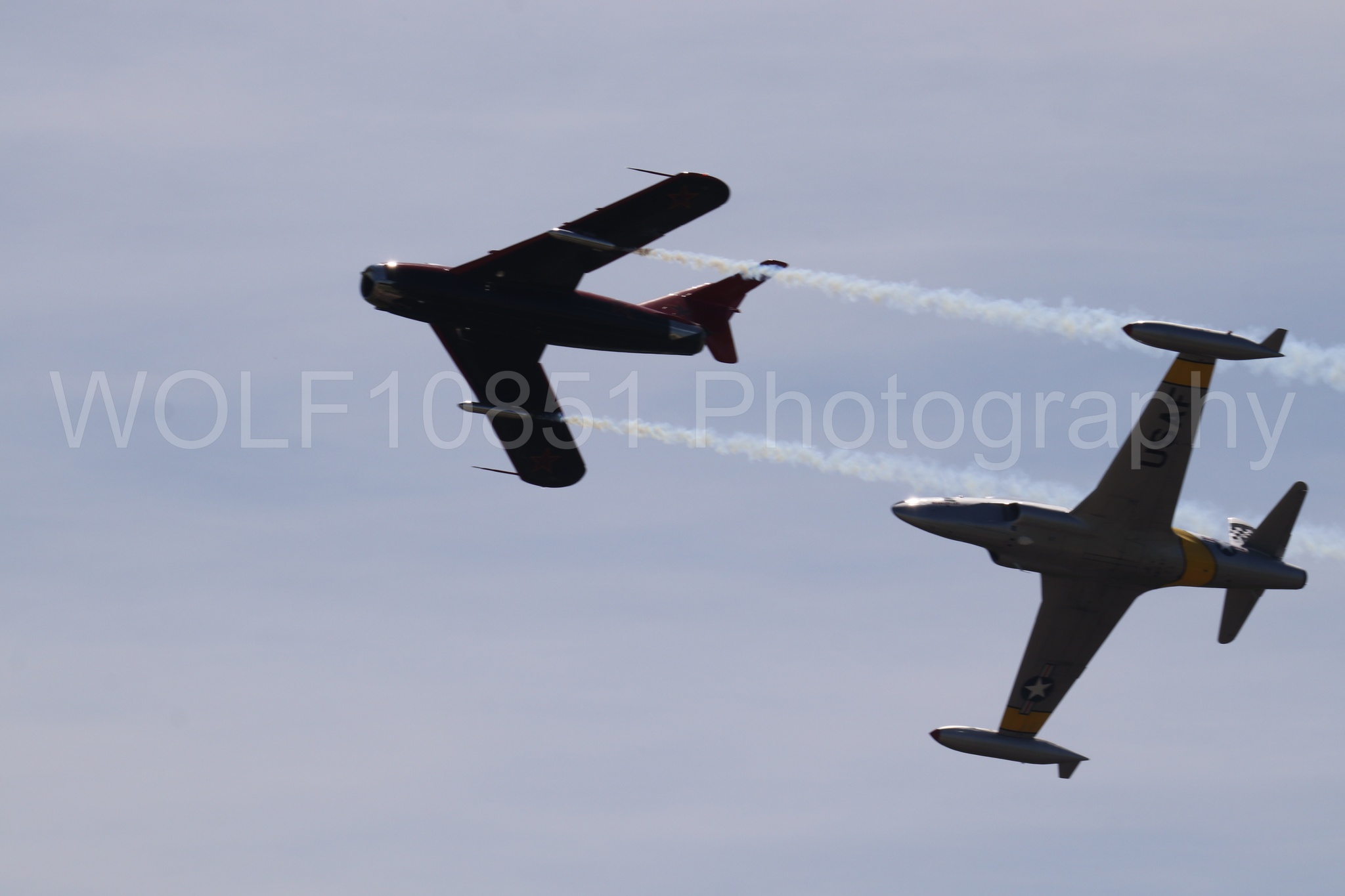 Aviation photography by WOLF10851 featuring T-33 Shooting Star, Mig-17 Fresco, Wings Over Solano 2024, Ace Maker Shows.