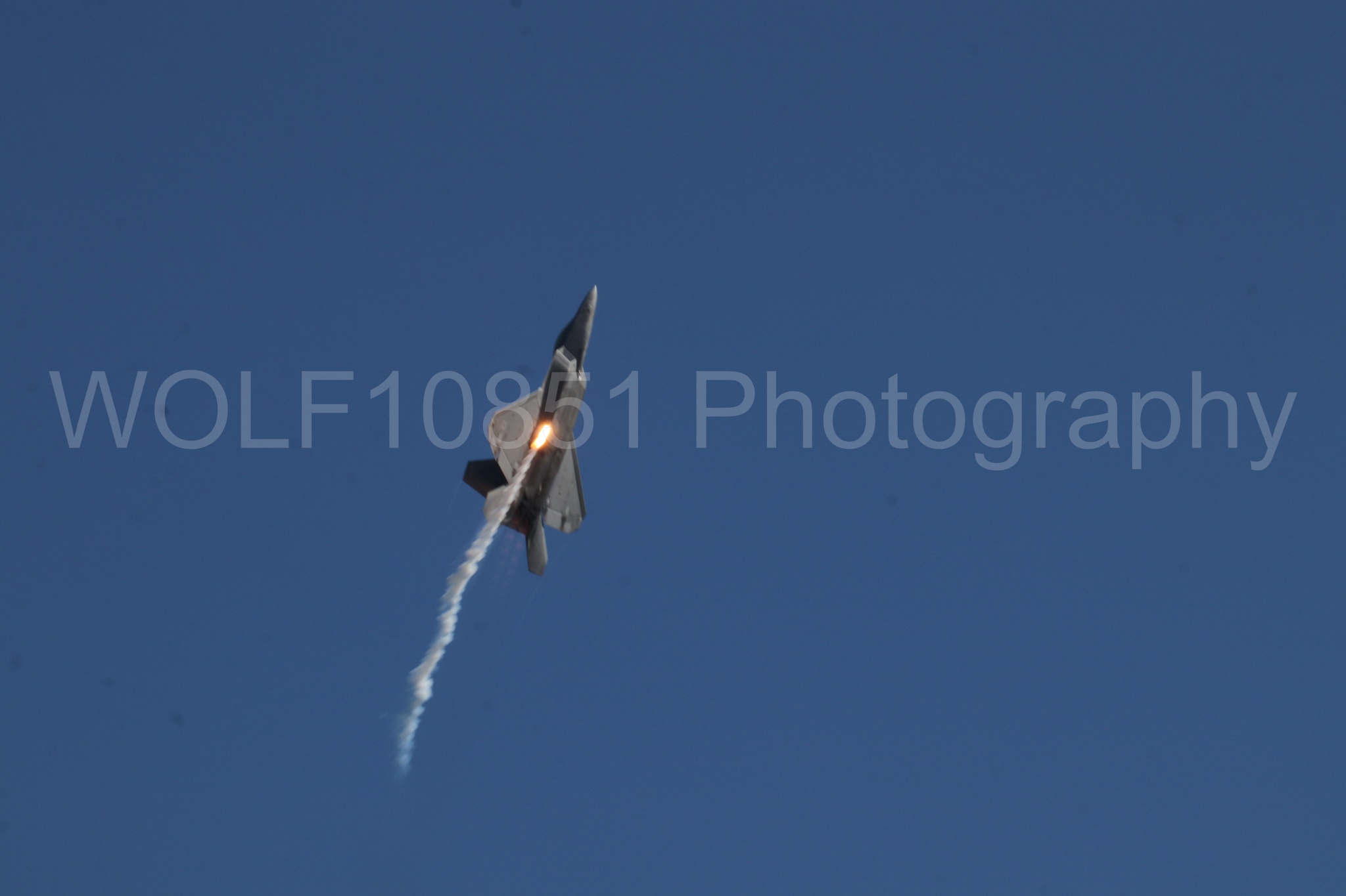 Aviation photography by WOLF10851 featuring F-22 Raptor, Raptor Demo Team, Wings Over Solano 2024, Flares.