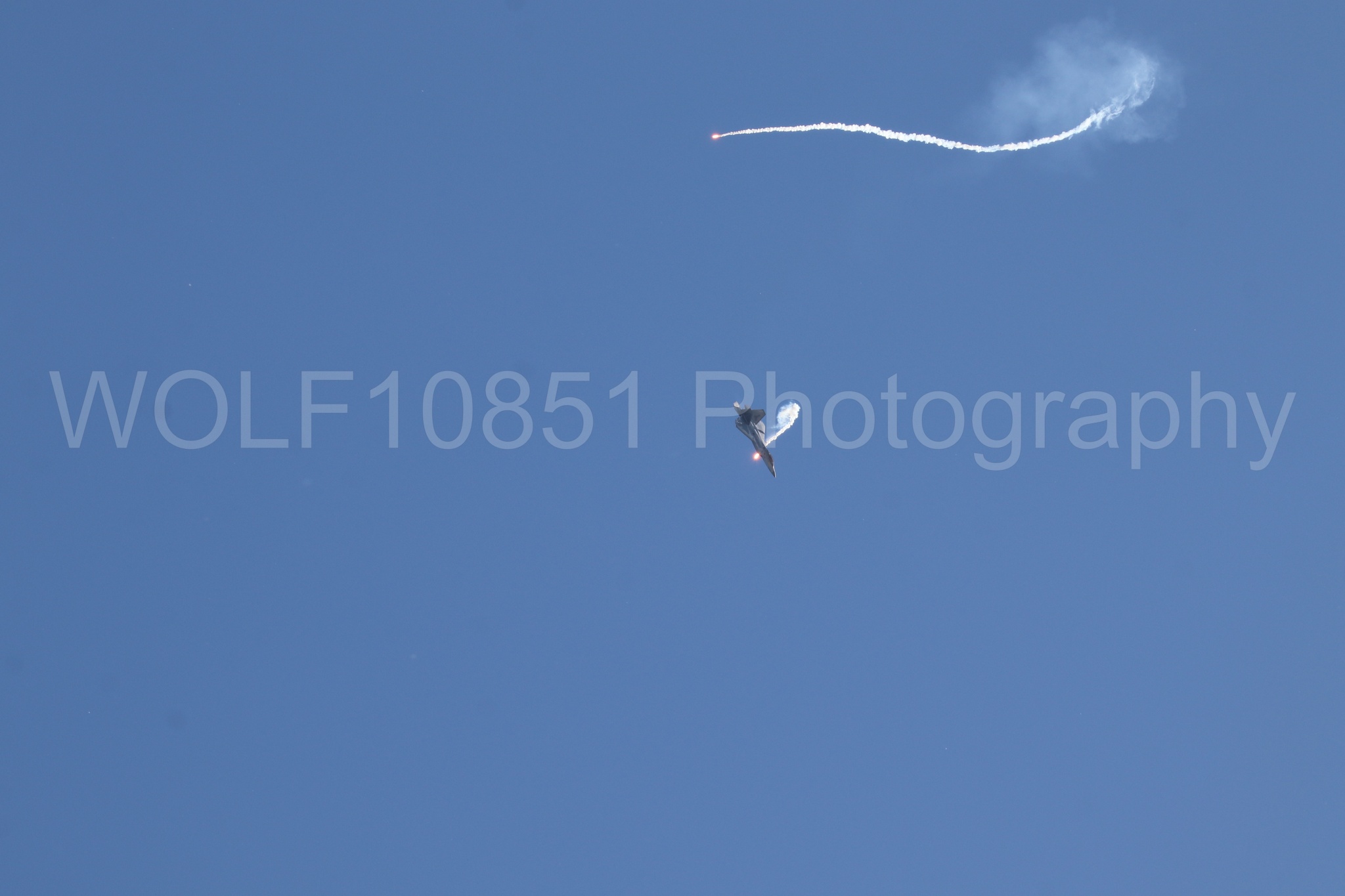 Aviation photography by WOLF10851 featuring F-22 Raptor, Raptor Demo Team, Wings Over Solano 2024, Flares.