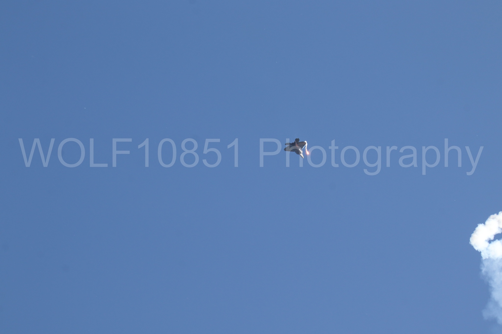 Aviation photography by WOLF10851 featuring F-22 Raptor, Raptor Demo Team, Wings Over Solano 2024, Flares.