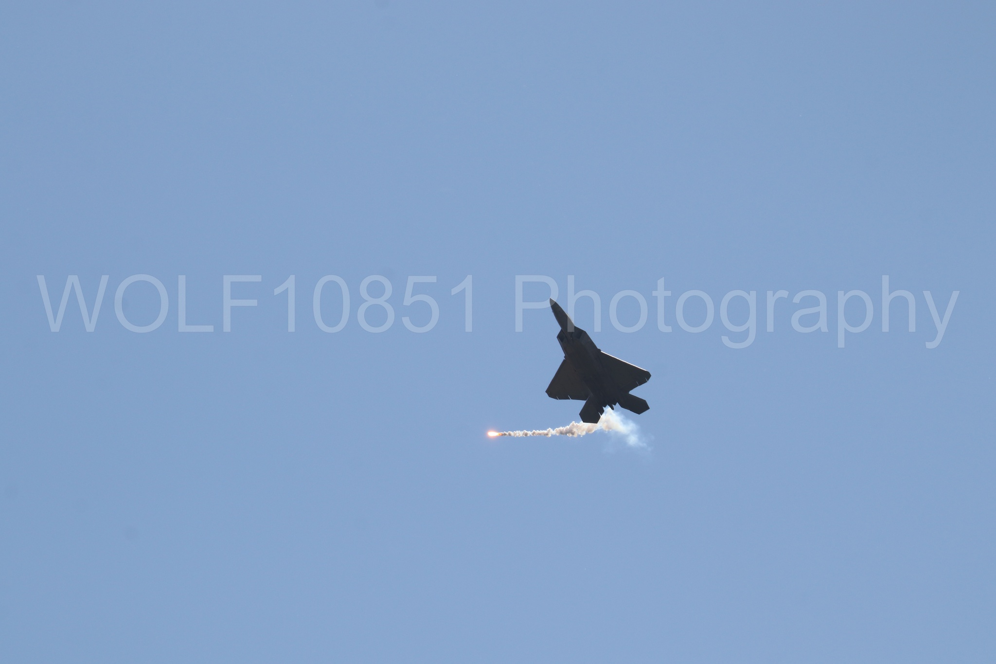 Aviation photography by WOLF10851 featuring F-22 Raptor, Raptor Demo Team, Wings Over Solano 2024, Flares.