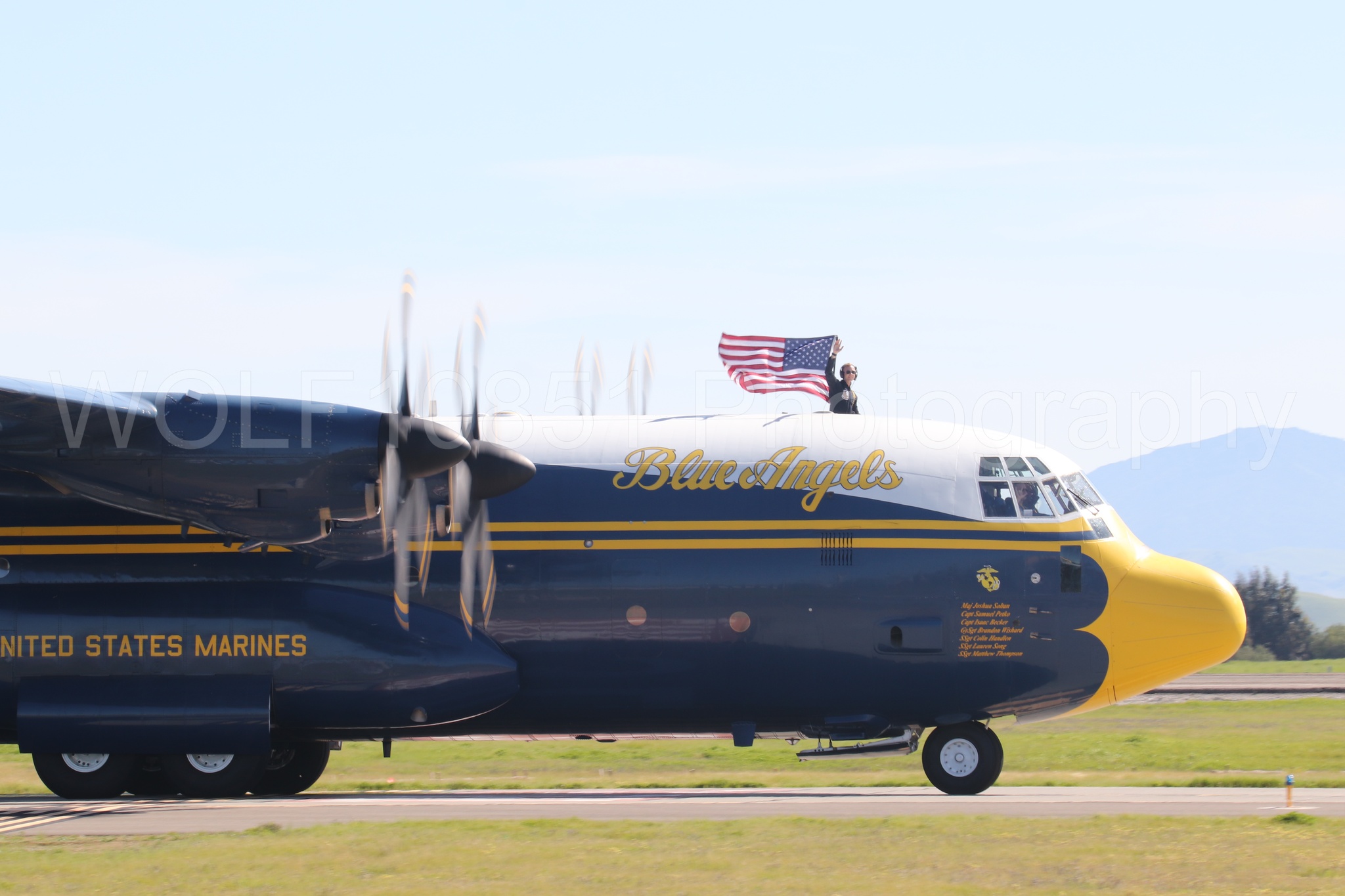 Aviation photography by WOLF10851 featuring Blue Angels, C-130 Hercules, Blue and Gold, Fat Albert, Wings Over Solano 2024.