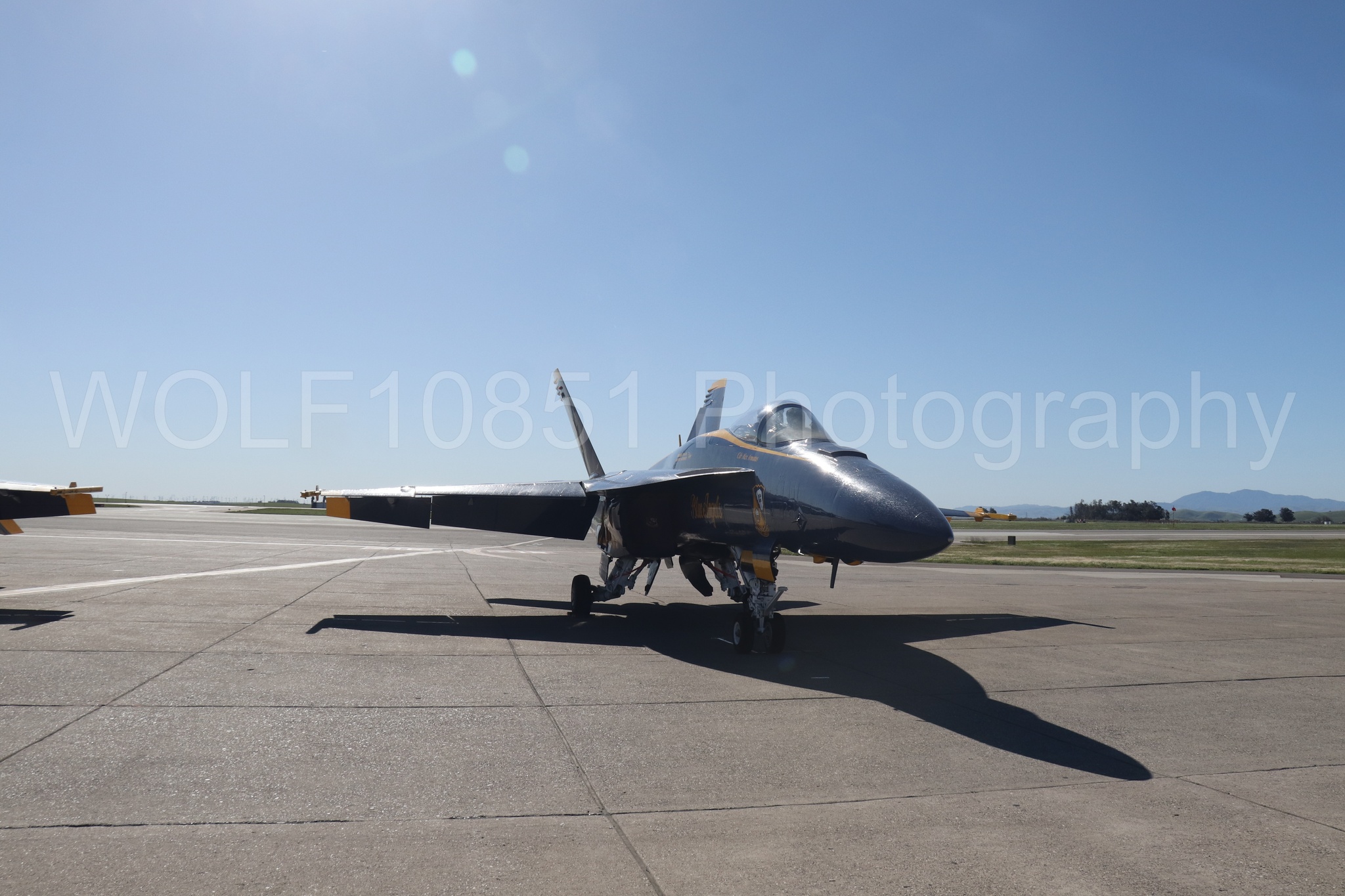 Aviation photography by WOLF10851 featuring FA-18 Super Hornet, Blue Angels, Blue and Gold, Wings Over Solano 2024.
