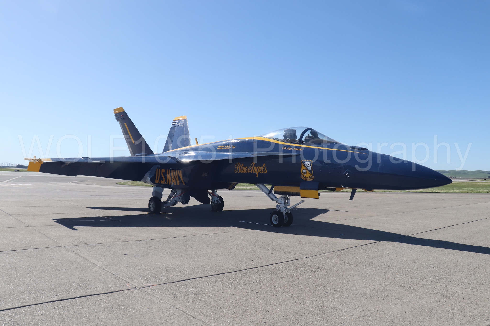 Aviation photography by WOLF10851 featuring FA-18 Super Hornet, Featured, Blue Angels, Blue and Gold, Hero.