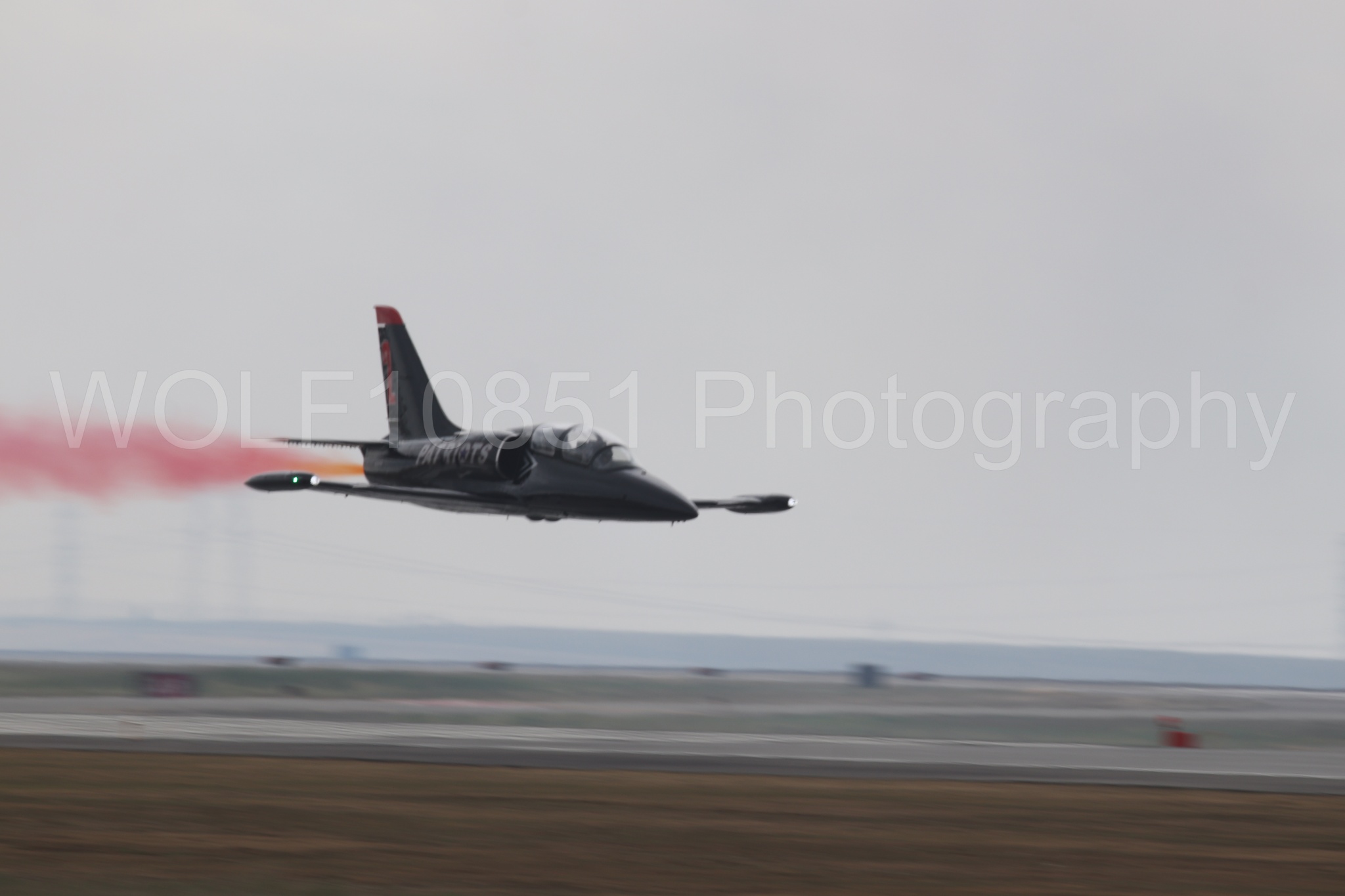 L-39 Albatros | All Black Red lettering | The Patriots Jet Demonstration Team | WOLF10851 Photography