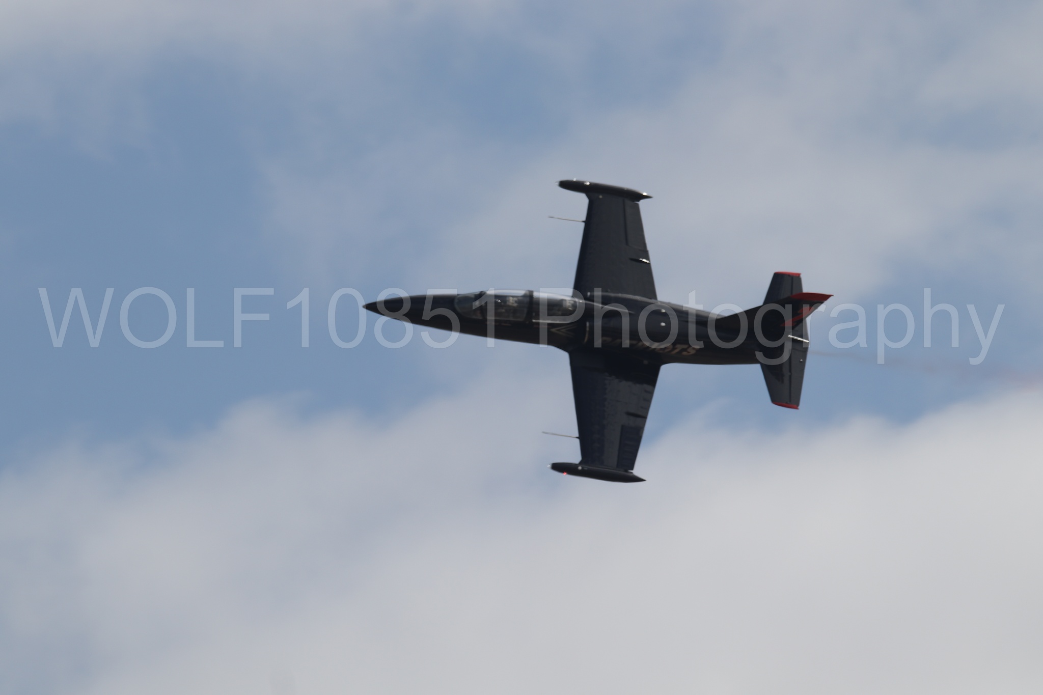 L-39 Albatros | All Black Red lettering | The Patriots Jet Demonstration Team | WOLF10851 Photography