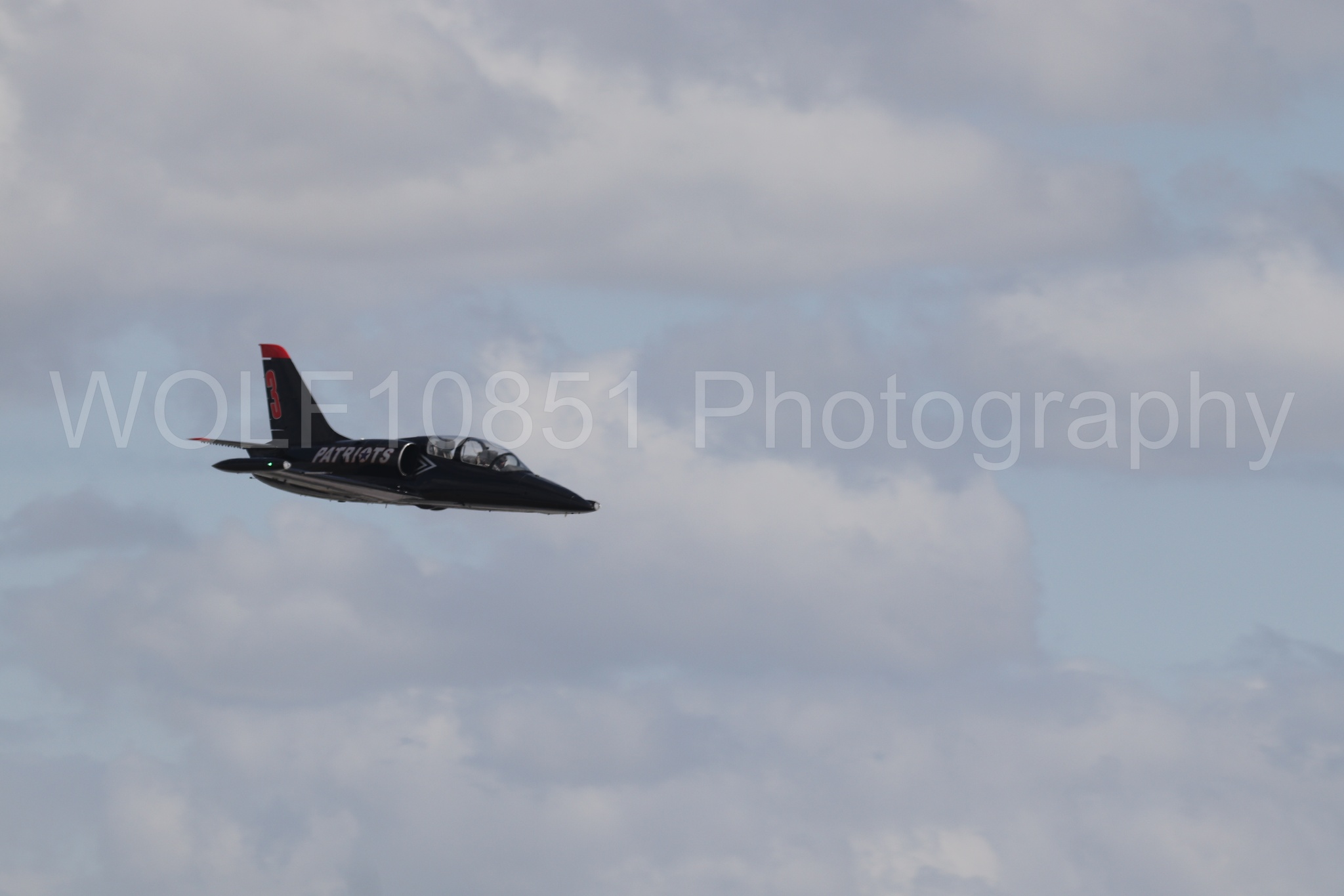 L-39 Albatros | All Black Red lettering | The Patriots Jet Demonstration Team | WOLF10851 Photography