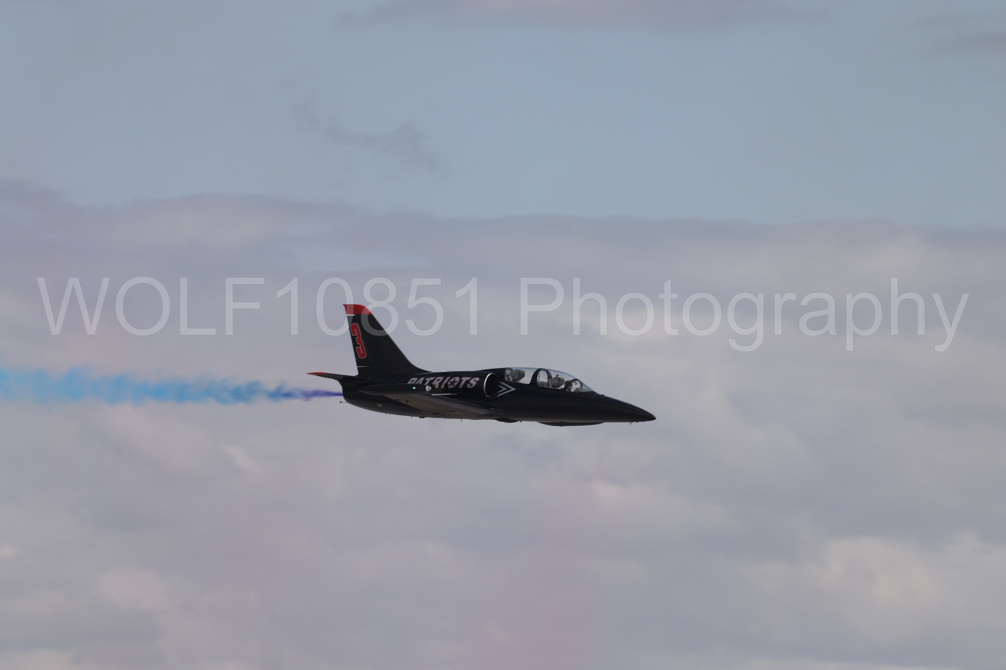L-39 Albatros | All Black Red lettering | The Patriots Jet Demonstration Team | WOLF10851 Photography