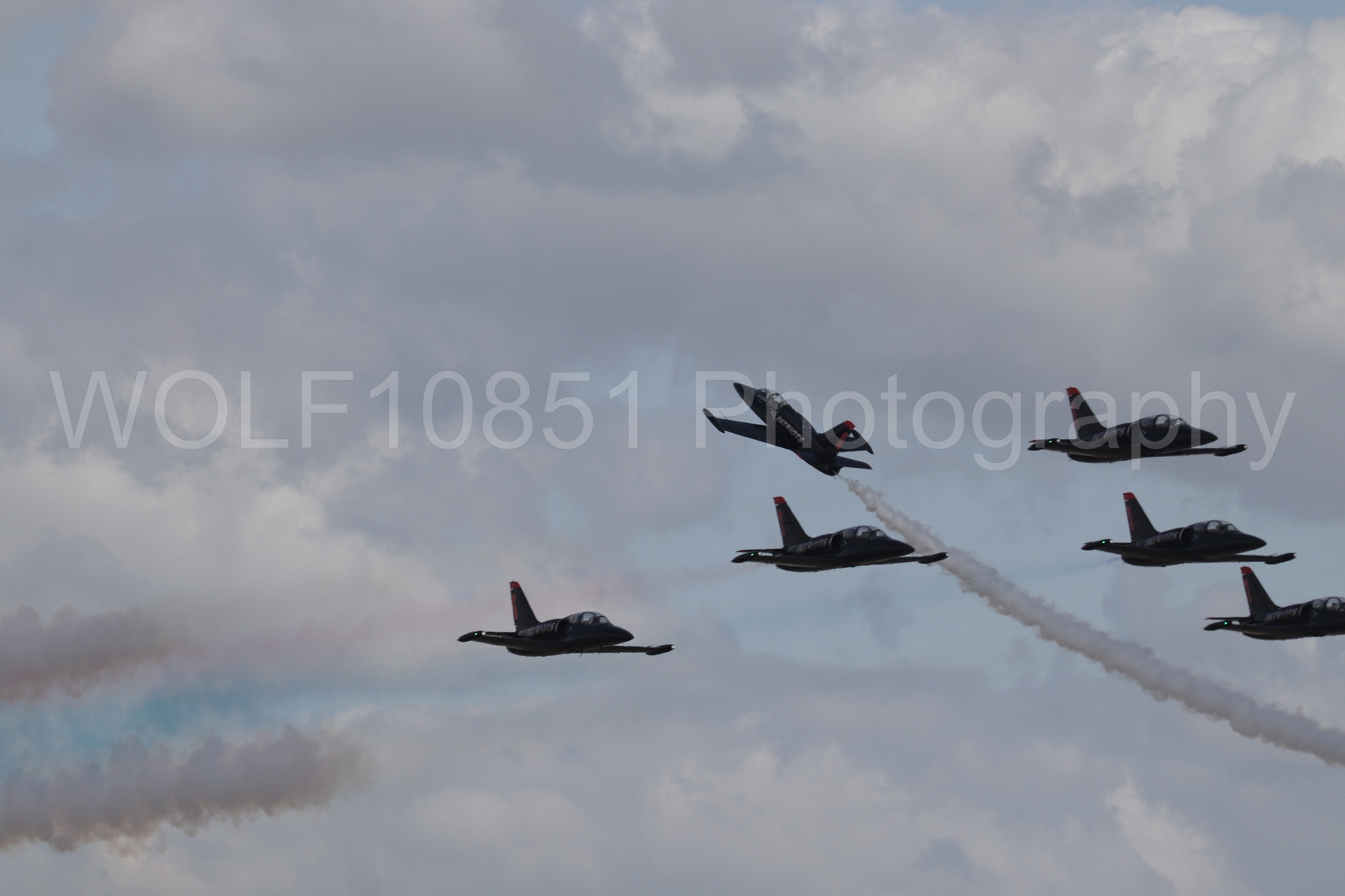 L-39 Albatros | All Black Red lettering | The Patriots Jet Demonstration Team | WOLF10851 Photography
