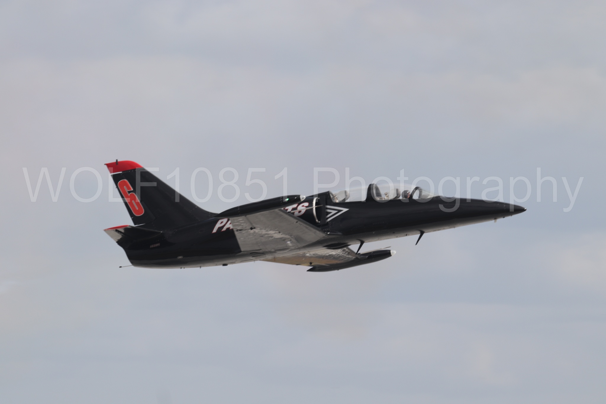 L-39 Albatros | All Black Red lettering | The Patriots Jet Demonstration Team | WOLF10851 Photography
