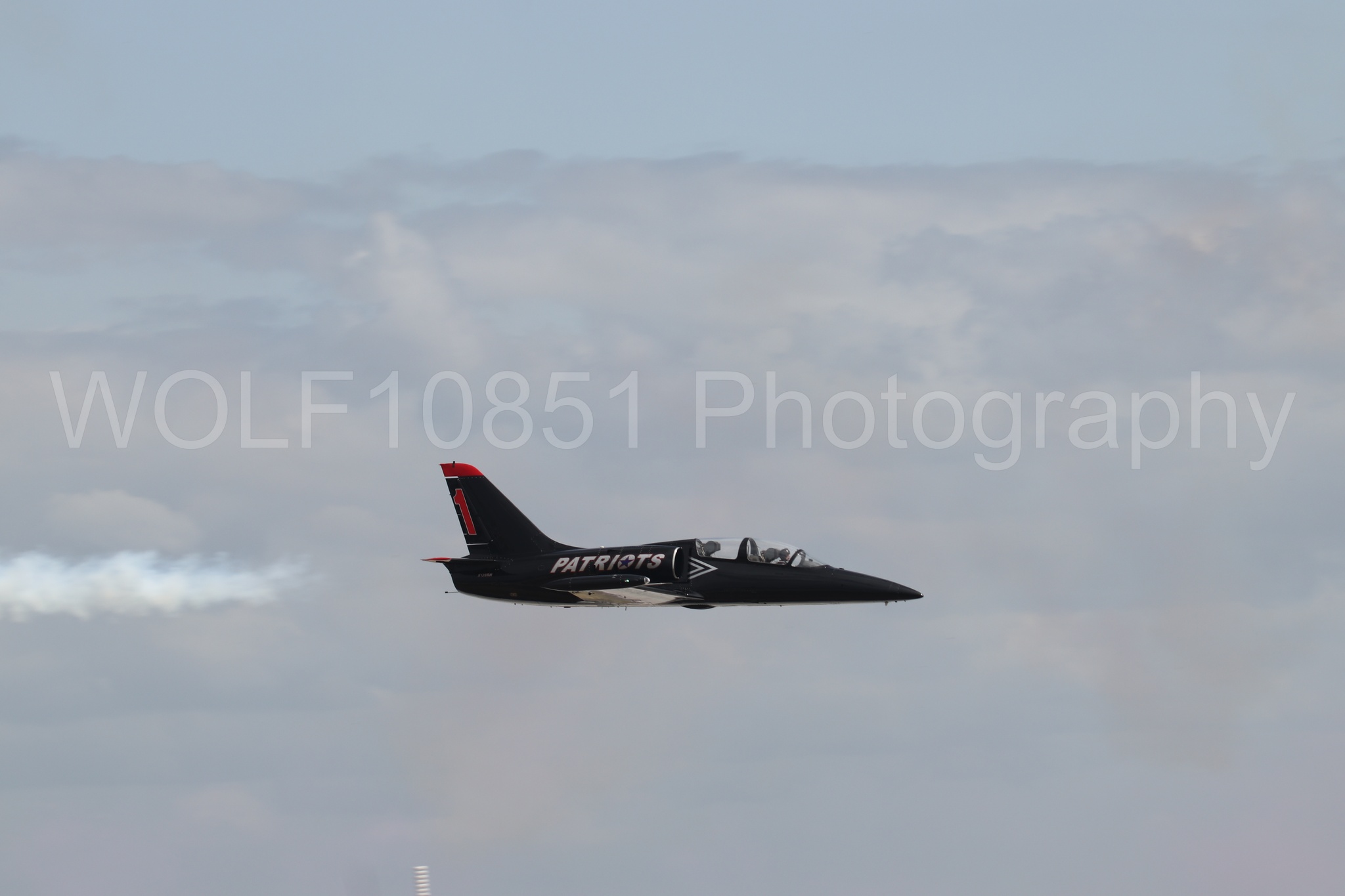 L-39 Albatros | All Black Red lettering | The Patriots Jet Demonstration Team | WOLF10851 Photography